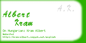 albert kram business card